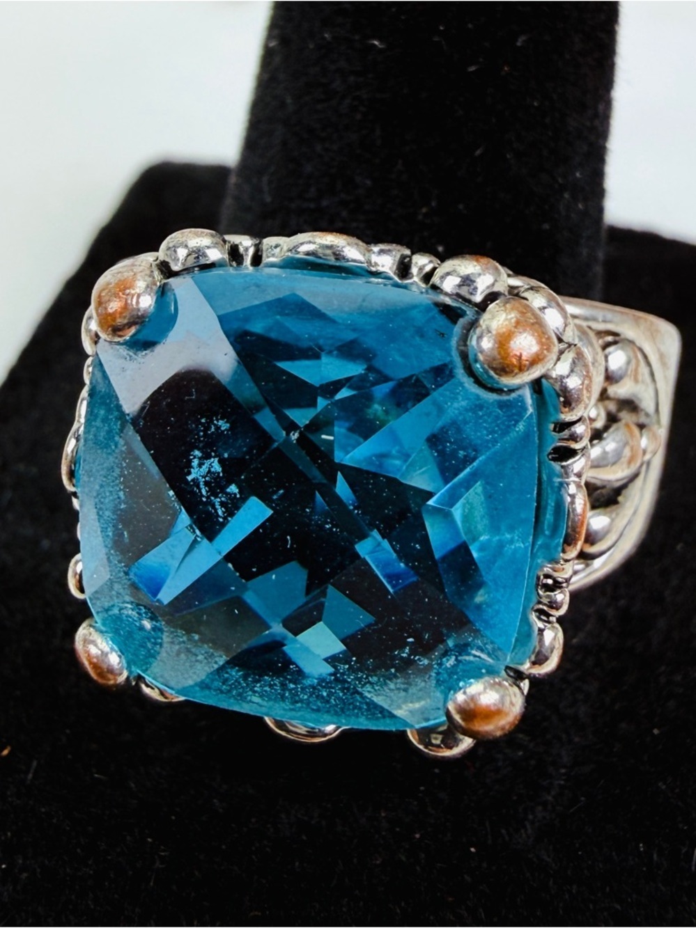 Gorgeous Vintage Silvertone size 10 statement ring